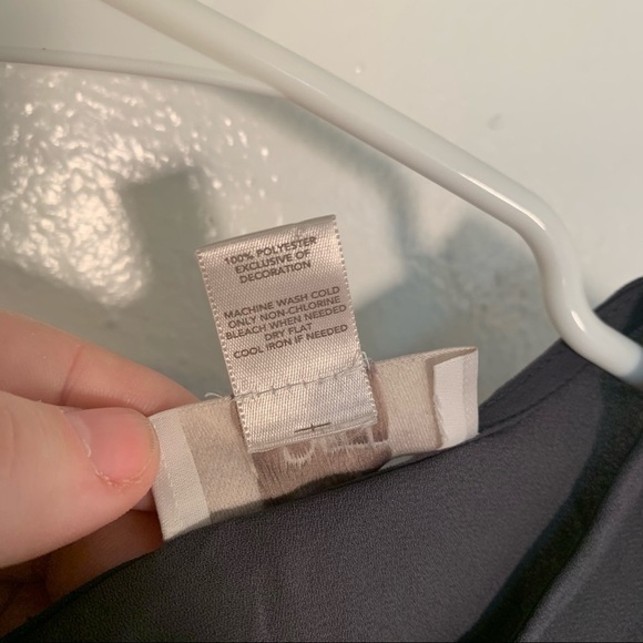 Loft 3/4 Sleeve Blouse Gray Crochet Hem - Picture 9 of 9